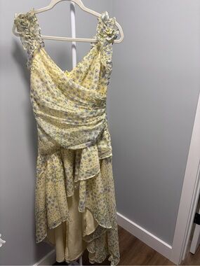 Abercrombie & Fitch Yellow Floral Sundress with Blue Accents